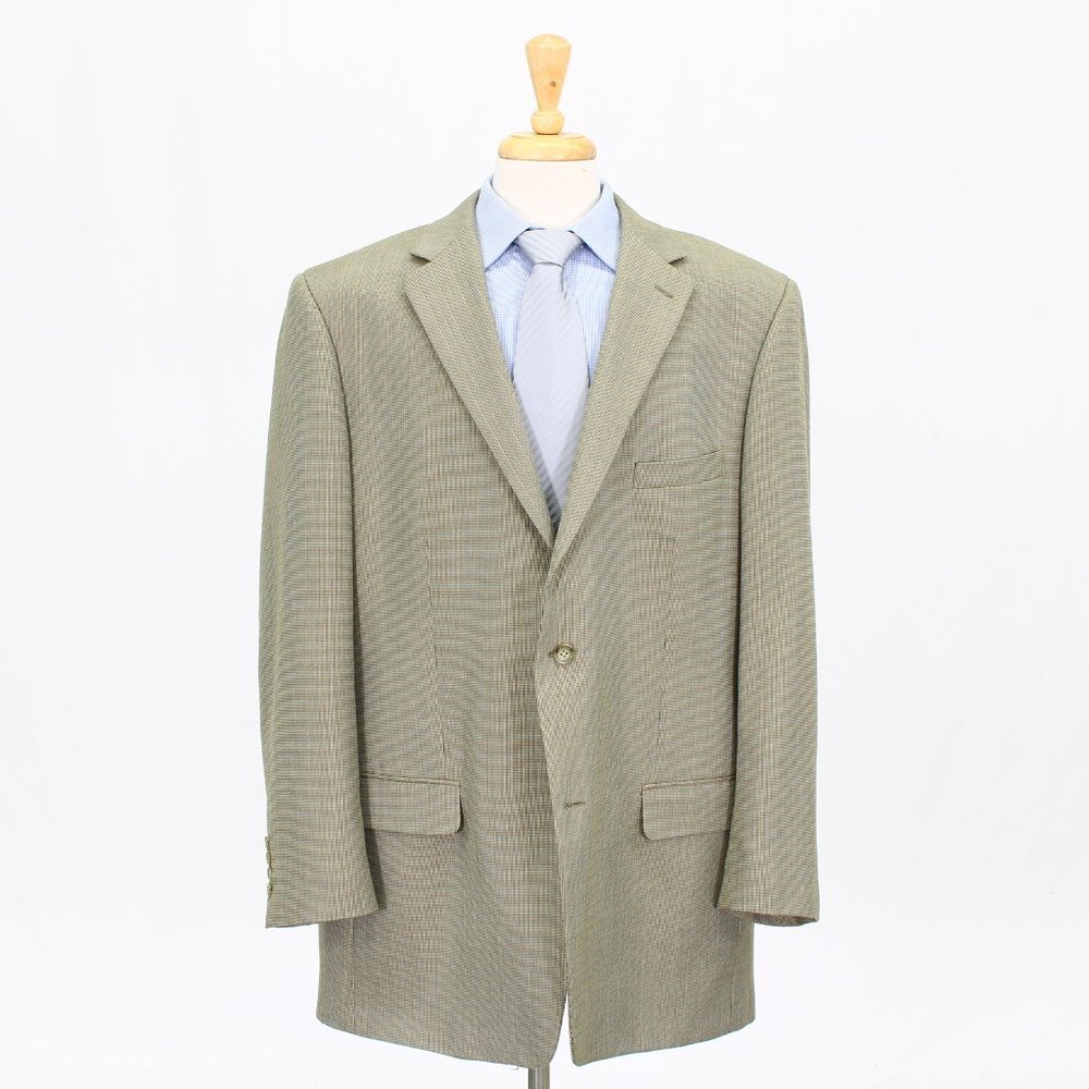 Club Room 48L Beige Check 2-Button Sport Coat Blazer Jacket P471